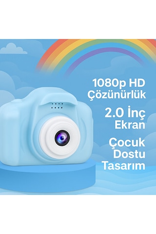 Mavi Renk Mini 1080p Hd Çocuk Kamera Dijital Fotoğraf Makinesi 2.0 Inç Ekran 1