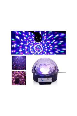 Küre Disko Topu Müzik Çalar Renkli Lazer Işıklı Bluetooth Bx40