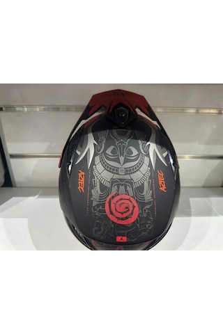 Mt Helmets Streetfıghter Sv Aztec B5 Motosiklet Kaskı Mat Siyah - Kırmızı