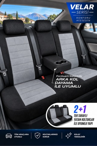 Hyundai Bayon Uyumlu Velar Serisi Keten Oto Koltuk Kılıfı Ortopedik Tam Set