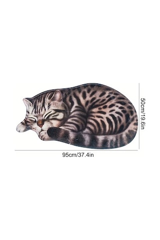 Elmpaly S10169 Kawaii Kedi Yastıklı Yumuşak Polyester Kaymaz Halı Oyuncak Odası S10169 Boyut