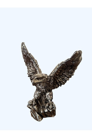 Kartal Heykel Biblo 20 Cm Gümüş Renk