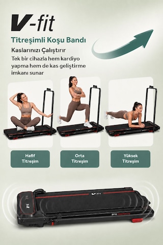 Voit Vibro Run Lite Titreşim Modlu Loop Bant Seti Hediyeli Katlanabilir Koşu Ve Yürüyüş Bandı 8 Km/h Brushless Motor