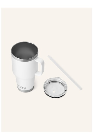 Yeti Termal Kupa 1l , Çift Cidarlı, Paslanmaz Çelik, Pipetli Ve Saplı Beyaz