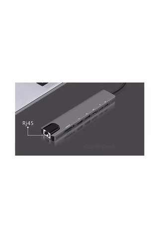 Macbook Ve Laptop Uyumlu Çok Fonksiyonlu Usb - C Dönüştürücü - Alüminyum Gövdeli Hub