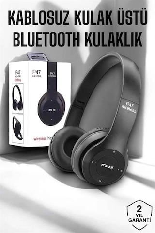 Bfs Kulak Üstü Tf Kart Ve Aux Destekli Ergonomik Bluetooth Kulaklık