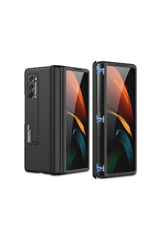 Samsung Uyumlu Galaxy Z Fold 2 Kılıf M-Magnet Standlı Kılıf Siyah