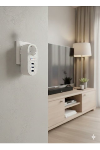 Akım Termal Çocuk Korumalı 3 Usb Girişli Tekli Priz Diğer