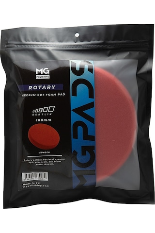 Mg Pads Rotary Ara Kesim İnce Pasta Süngeri Kırmızı - 180 Mm