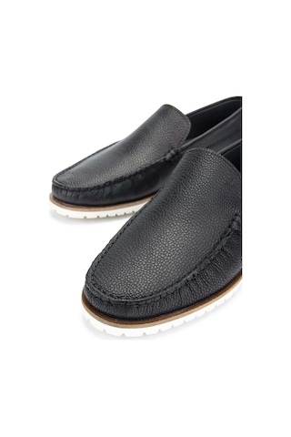 Tamer Tanca Erkek Hakiki Deri Siyah Loafer Ayakkabı 355 13970 Erk Ayk Y24 Sıyah Fltr Siyah
