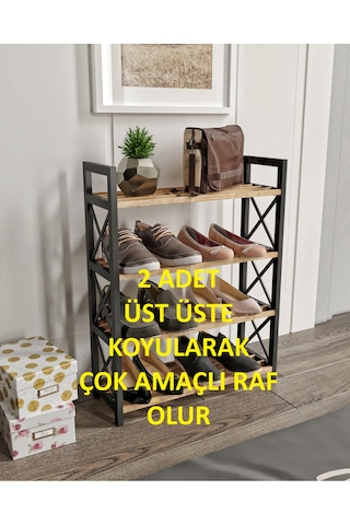 Çok Amaçlı Plastik-mdf Raf 2 Parçalı Video İzleyiniz Siyah