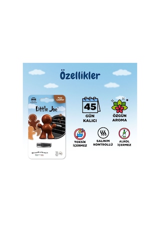 Little Joe Gerçek Deri Araç Kokusu Pure Leather -45 Gün -oto Kokusu Kalıcı Klima Parfüm