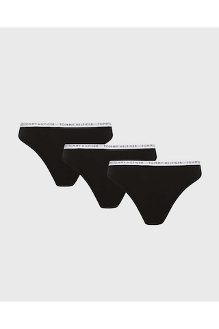 Black/Black/Black Kadın Tommy Hilfiger Thong Print 3’Lü Kadın Tan