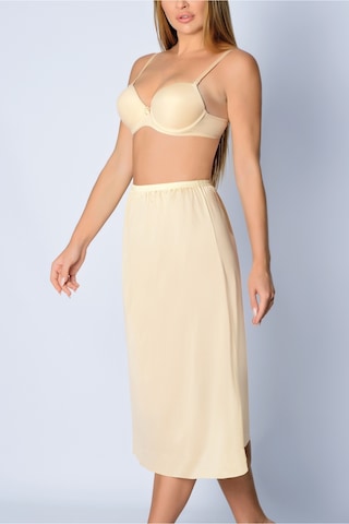 Auw Jarse Diz Altı Uzun Astar Jüpon Bej