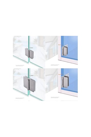 2 Adet Paslanmaz Çelik Cam Kapı Menteşesi 8-10 Mm Kalınlığındaki Camlar İçin 270 Derece Açılma Açısı S202412273340 Diğer