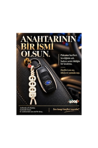 İsme Özel Anahtarlık/charm/aksesuar/çanta Aksesuarı Krem Krem