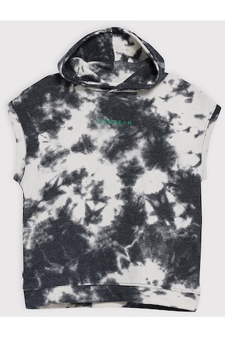 Kids Boy Kapüşonlu Loose Fit Kolsuz Batik Sweatshirt Çok Renkli