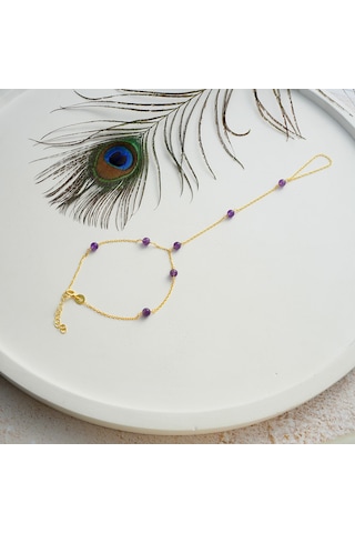 Queen Silver Jewelry 925 Ayar Gümüş Örme Ametist Doğal Taş Şahmeran Altın