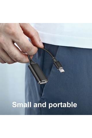 Yaleker Usb Type-c'den Hd'ye Dönüştürücü, 4k 30hz Ekran Yansıtma, Siyah, Hızlı Tak Ve Kullan, Evrensel Uyumlu Bilgisayar/ Telefon/ Projeksiyon