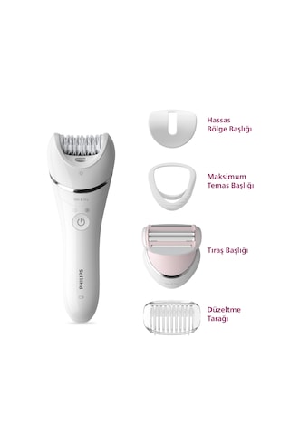 Philips BRE710/05 Epilatör (Yüz+Koltuk alti+Bikini Bölgesi+Bacak)Islak-Kuru,Işıklı,Kablosuz