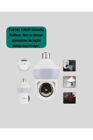 Kablosuz 360 Döner Başlıklı Full Hd Güvenlik Kamerası .