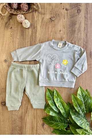 Air Pantolonu Kareli Kız Bebek Yeşil