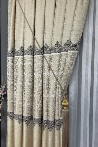 Takım Fon Perde Krem-bej 2 Kanat Fon+aksesuar Krem