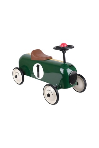 Vintage Minik Klasik Pedallı Araba Yeşil Metal Gövde Sessiz Tekerlek Ergonomik Koltuk Çok Renkli