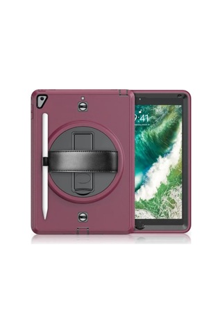 Jenerik Apple İpad 5 Air 9.7 Kılıf Strap-c Otterbox Tablet Kapak - Mürdüm