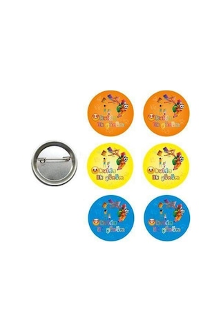 Okulda İlk Günüm Yaka Çanta Rozeti 6lı Diğer