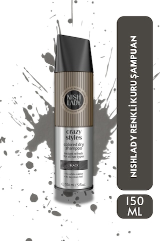 Nıshlady Renkli Kuru Şampuan Siyah Renk 150 Ml