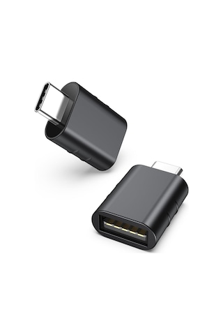 Usb-c To Usb 3.0 Adaptör 2 Li Set Kompakt Siyah Dönüştürücü Yüksek Performanslı Pratik Seti