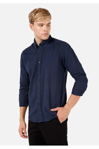 Colin's Colins Regular Fit Shirt Neck Düz Erkek Lacivert Uzun Kol Gömlek Cl1070811 Q1.v1 Nav Lacivert