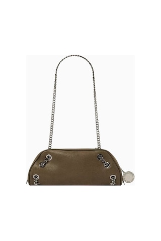 Stella Mccartney Eco Shaggy Deer Vegan Falabella, Zincir Detaylı Bowling Omuz Çantası Yeşil