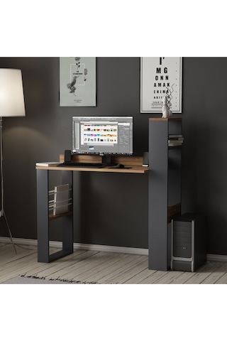 Aron Çalışma Masası Bilgisayar Masası Ofis Masası Antrasit - Kemençe