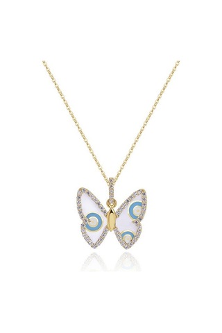 Diamond Line - Gülaylar - Sarı Altın 14 Ayar Kelebek Kolye Standart N11.23818