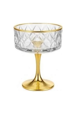 Round Metal Ayaklı Sunumluk 6 Lı Gold Altın