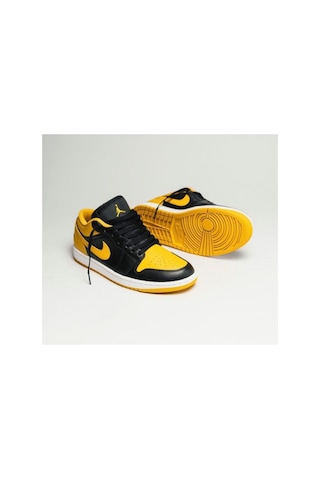 Nike Air Jordan 1 Low Yellow Ochre Spor Ayakkabı Siyah Siyah