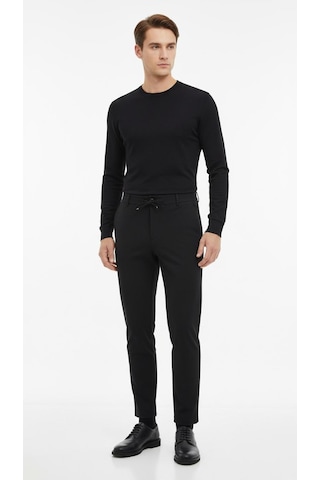 Plus Scorpion Erkek Bağcıklı Lastik Belli Slim Fit Kumaş Pantolon Rahat Kalıp, Günlük & Şık Kombin Pantolonu Lacivert