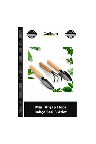 Özel Üretim Kaliteli Tırmık Kürek El Aletleri Bitki Dikim Takımı Mini Ahşap Hobi Bahçe Seti 3 Adet