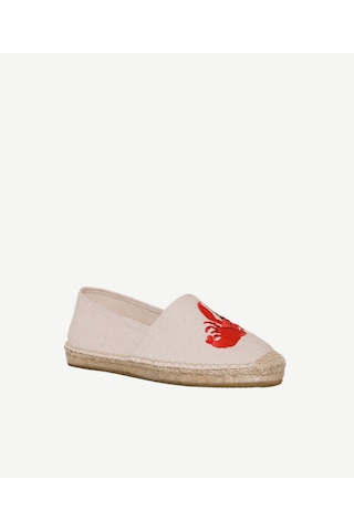 Yargıcı Yengeç Nakış İşlemeli Espadril 26ykay4030x 006 Ekru
