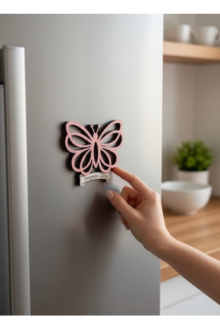 İsme Özel Ahşap Kelebek Magnet 10'lu - Bebek Doğum, Baby Shower, Nişan Ve Doğum Günü Hediyeliği