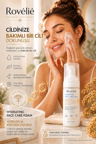 Rovélié Yeni Nesil Altın Otu Özlü Bitki Kök Hücreli Nemlendirici Yüz Bakım Köpüğü 100 ML