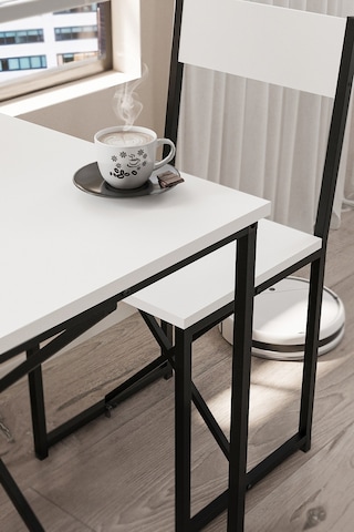 Bofigo 2li Mutfak Seti Mutfak Masa Ve Sandalye Seti Balkon Masası Cafe Seti Maysa Beyaz