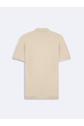 LTB Fermuarlı Pike Polo Yaka Bej T-shırt