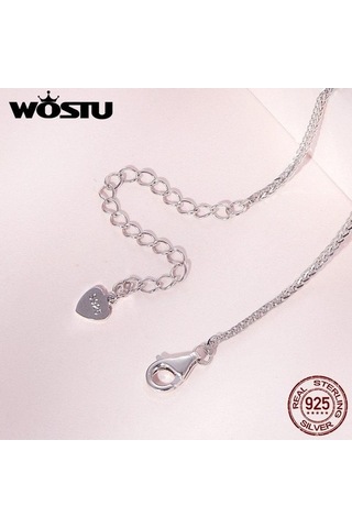 Novahub Wostu Anneler Günü Hediyesi 925 Ayar Gümüş Bebek Ayak İzi Kalp Charm Kolye Zincir, Sevgilisi İçin Gümüş