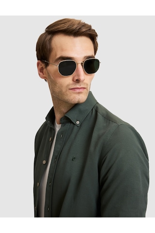 Pierre Cardin Koyu Haki Slim Fit Uzun Kollu Gömlek 50325365-vr111
