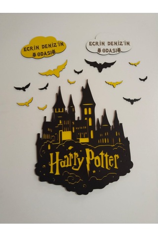 Harry Potter Çocuk Odası Kapı & Duvar Süsü Isim Yazılı Çok Şık Çok Renkli