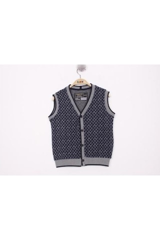 Toontoy Erkek Çocuk Desenli Okul Yelek Kırmızı