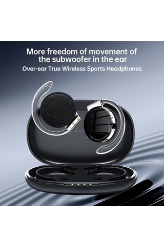 Geeksen F2 Spor Kulaklıkları: Bt 5.2, Döner Kulak Kanca, Enc Gürültü Engelleme, 50 Saat Çalma Süresi, Şarj Kutusu - Beyaz